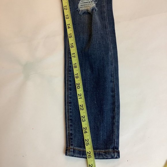 Indigo Rein Jeans Ankle Skinny Button-Fly Blue Mid Rise Stretch Womens Size 1 - Picture 7 of 12